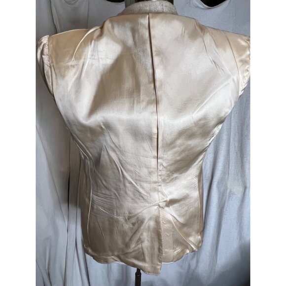 Vintage Di Mitri Men's Silk Blazer Jacket Beige 100% Pure Silk Two-Button Size M - Picture 14 of 16